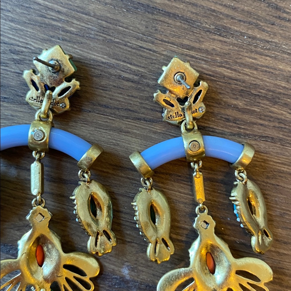 Stella & Dot Signed Cecily Convertible Multicolor Statement Earrings - Picture 2 of 3